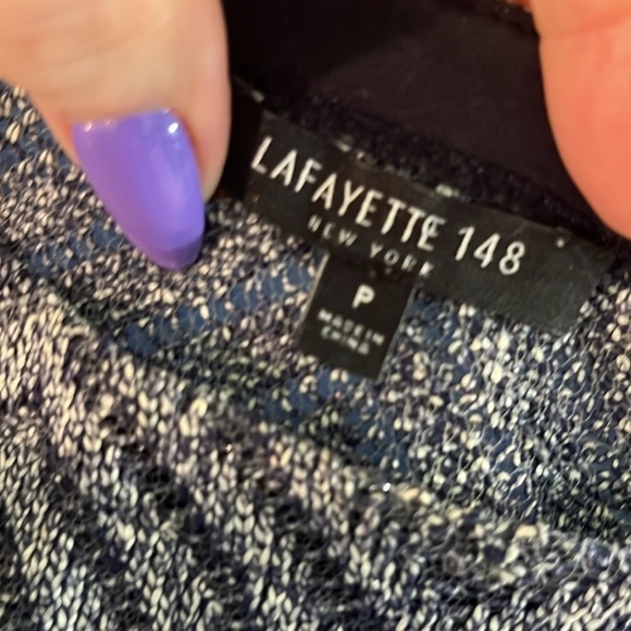 Lafayette 148 Top Linen Blend Semi-Sheer 3/4 Sleeves Open Knit Size Small - Picture 6 of 8